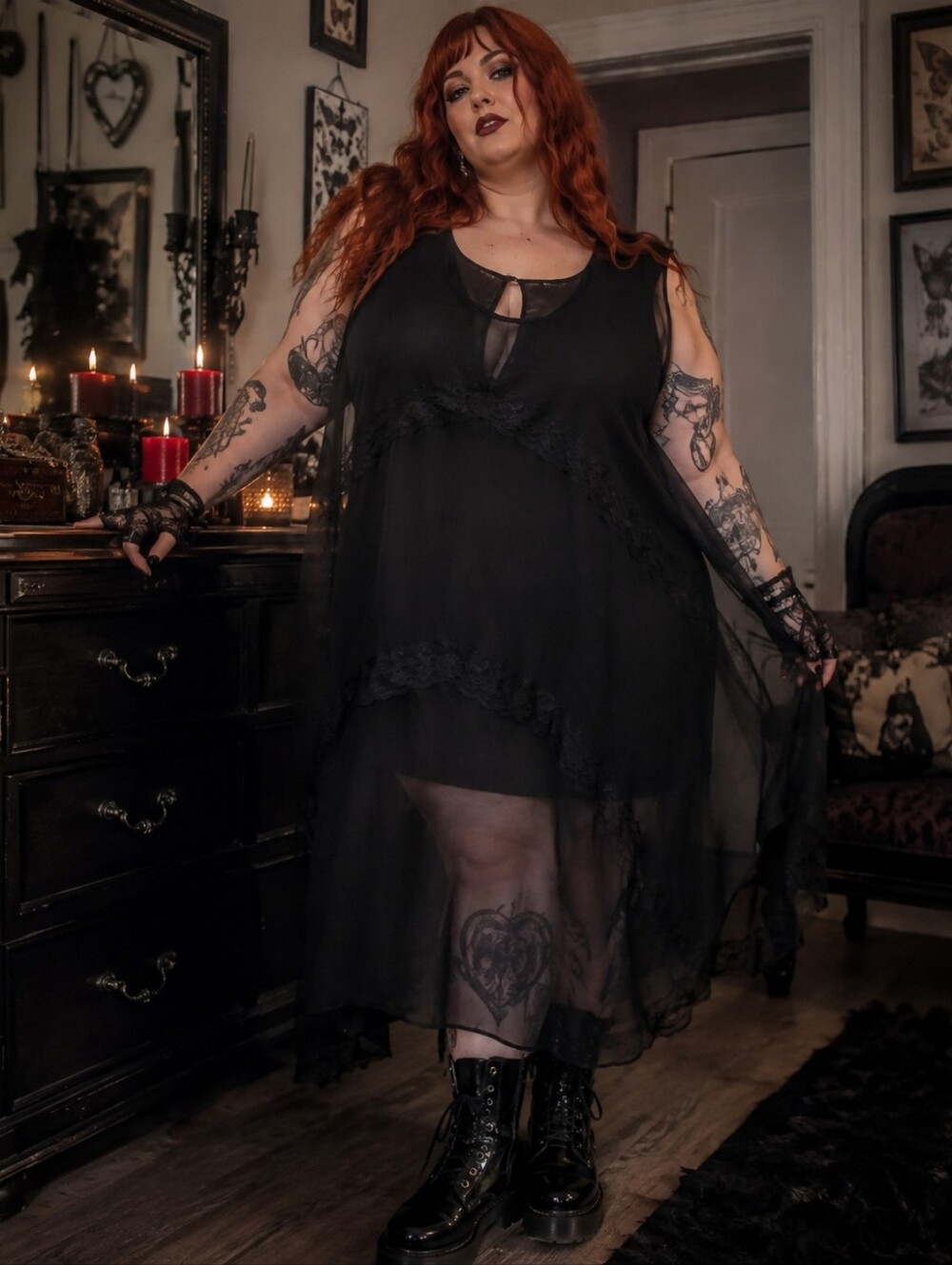 New Torrid Brand Sexy Sheer Black Sleeveless High Low Tunic Size 6 30 WHIMSYGOTH